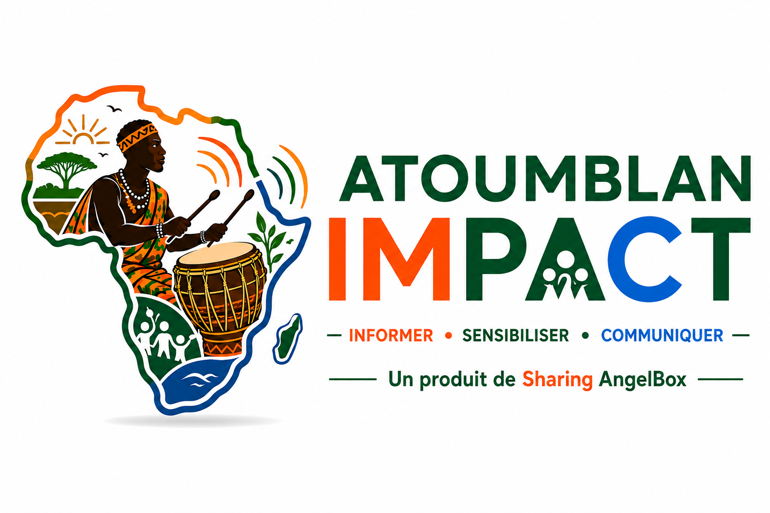 Logo original ATOUMBLAN IMPACT — Informer, Sensibiliser, Communiquer
